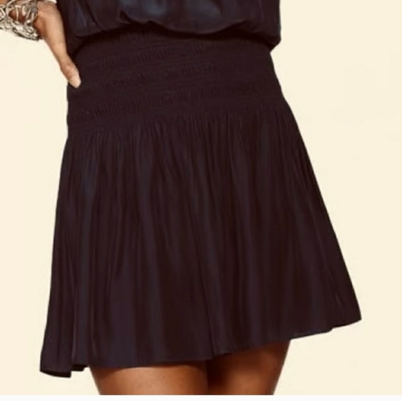 RAMY BROOK Black Silky Leah One Shoulder Smocked Waist Mini Dress - Picture 7 of 17